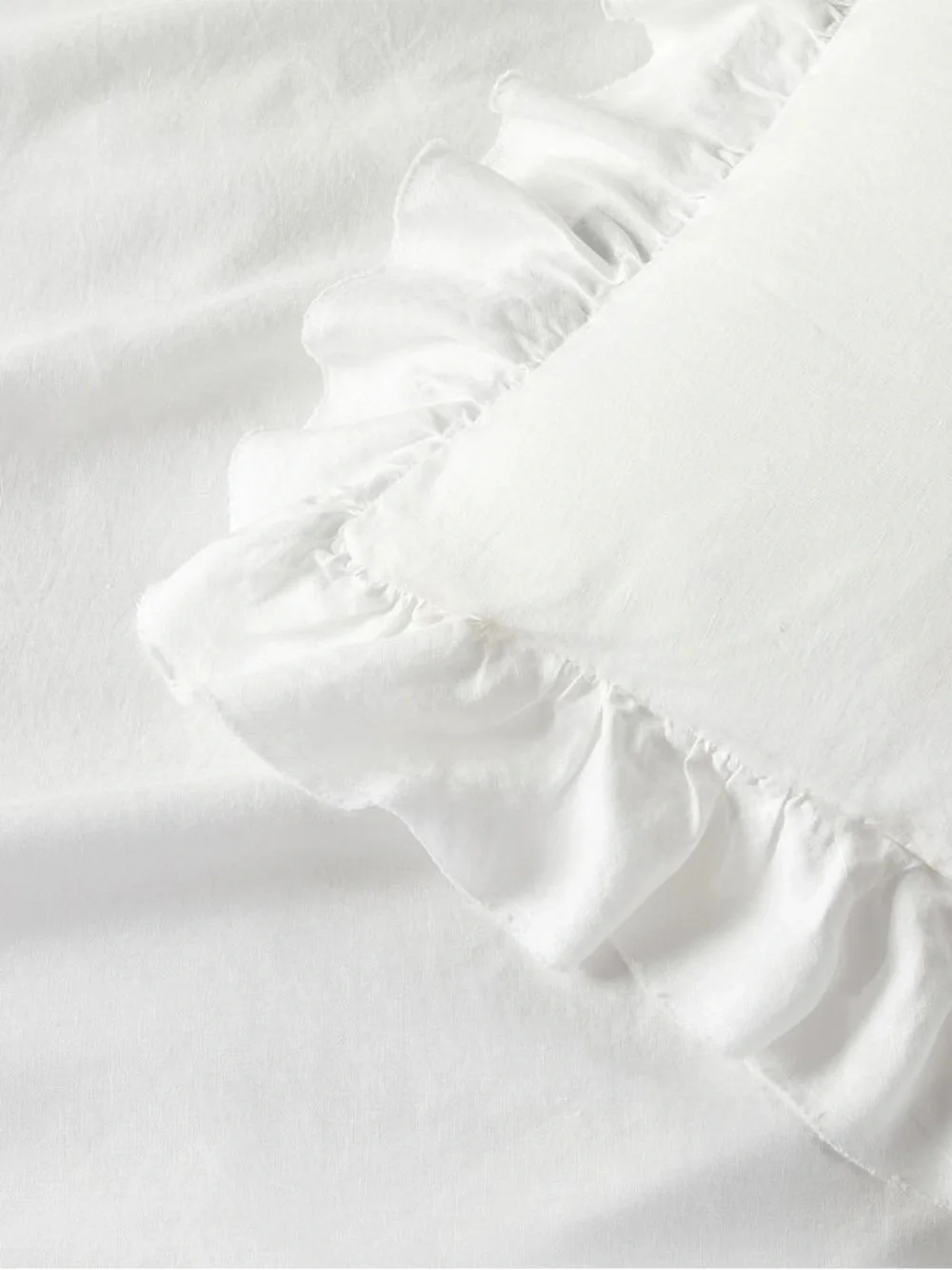 Pottery Barn White European Linen Pillow Cover with Subtle Texture